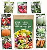 Heirloom Vegetable Seeds -9 Variety - Non GMO Vegetable Seeds for Planting Indoor or Outdoors, Tomato, Carrots, Cantaloupe, Cucumber, Green Honeydew Melon, Pumpkin, Watermelon, Cherry Belle Radish, S photo / $10.90