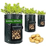 Potato-Grow-Bags, Garden Vegetable Planter with Handles&Access Flap for Vegetables,Tomato,Carrot, Onion,Fruits,Potatoes-Growing-Containers,Ventilated Plants Planting Bag (3 Pack- 10gallons) photo / $22.99