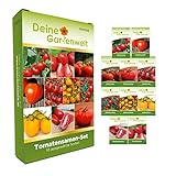 Tomatensamen Set - 10 Sorten Samen - Saatgut Sortiment - Anzuchtset für Tomatenpflanzen - Geschenkset - Stabtomaten, Balkontomaten, Flaschentomaten und mehr foto / 7,95 € (0,80 € / stück)
