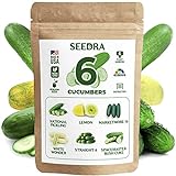 Seedra 6 Cucumber Seeds Variety Pack - 220+ Non GMO, Heirloom Seeds for Indoor Outdoor Hydroponic Home Garden - National Pickling, Lemon, Spacemaster Bush Cuke, Marketmore & More photo / $13.99