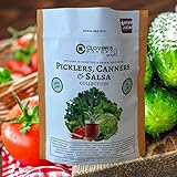 Clovers Garden Picklers, Canners & Salsa Seed Kit – 20 Varieties, 100% Non GMO Open Pollinated Heirloom Vegetable, Herb Seed Vault for Planting – USA Grown Hand Packed for Home or Survival Garden photo / $19.97
