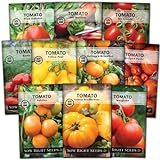 Sow Right Seeds - Tomato Seed Collection for Planting - 10 Varieties with Many Sizes, Shapes, and Colors - Non-GMO Heirloom Packets with Instructions for Growing a Home Vegetable Garden - Great Gift photo / $15.99 ($1.60 / Count)