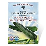 The Old Farmer's Almanac Heirloom Summer Squash Seeds (Black Beauty Zucchini) - Approx 60 Seeds photo / $4.29 ($17.38 / Ounce)