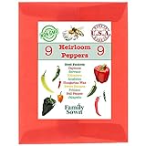 Heirloom Pepper Seeds by Family Sown - 9 Non GMO Sweet & Hot Pepper Seeds for Your Home Garden with Poblano Pepper Seeds, Habanero Seeds, Bell Pepper Seeds, Serrano and More in Our Seed Starter Kit photo / $18.95