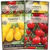 Sow Right Seeds - Cherry Tomato Seed Collection for Planting - Large Red Cherry, Yellow Pear, White, and Rio Grande Cherry Tomatoes - Non-GMO Heirloom Varieties to Plant and Grow Home Vegetable Garden photo / $9.99