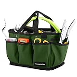 Housolution Gardening Tote Bag, Deluxe Garden Tool Storage Bag and Home Organizer with Pockets, Wear-Resistant & Reusable, 14 Inch, Dark Green photo / $22.99