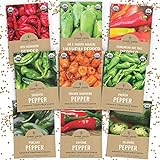 Organic Hot Pepper Seeds Variety Pack - 9 Unique Packets Non-GMO USDA Certified Organic Sweet Yards Seed Co photo / $14.97 ($1.66 / Count)