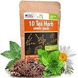 10 Herbal and Medical Tea Seeds Pack - Heirloom and Non GMO, Grown in USA - Indoor or Outdoor Garden - Chamomile, Lavender, Mint, Lemon Balm, Catnip, Peppermint, Anise, Coneflower Echinacea & More photo / $10.91 ($1.09 / Count)