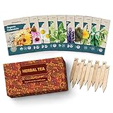 Herbal Tea Seeds Variety Pack - 10 Medicinal Herbs Seed Packets - Certified Organic Non GMO Herb Seeds - Gifts for Tea Lovers photo / $19.77 ($1.98 / Count)