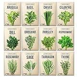 SOWER'S SOURCE Herb Seeds For Planting - 12 Non-GMO Herb Garden Seeds for Planting Herbs: Basil Seeds, Dill, Chives, Oregano, Sage, Peppermint, Cilantro, Thyme, Rosemary, Tarragon, Parsley, Arugula photo / $22.95 ($1.91 / Count)