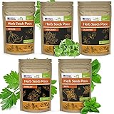 Parsley, Basil, Cilantro, Oregano, Chives - 5 Culinary Herb Seeds Pack - Heirloom and Non GMO, Grown in USA - Indoor or Outdoor Garden photo / $7.91