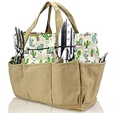 Garden Tool Tote Bag for Women - Canvas Gardening Tool Organizer with Deep Pockets for Gardener Regular Size Tools Storage, Heavy Duty Cloth, Excellent Gift for Family & Friends 1 Pcs photo / $14.99