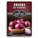 Survival Garden Seeds - Red Burgundy Onion Seed for Planting - Packet with Instructions to Plant and Grow Delicious Red Short Day Onions in Your Home Vegetable Garden - Non-GMO Heirloom Variety photo / $4.99