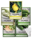 Cucumber Seeds for Planting Outdoors 5 Variety Pack Armenian, Boston Pickling, Lemon, Spacemaster, Straight Eight Veggie Seeds by Gardeners Basics photo / $10.95