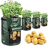 Potato Grow Bags, JJGoo 4 Pack 10 Gallon with Flap and Handles Garden Planting Bag Outdoor Plant Container Planter Pots for Vegetable, Fruits, Tomato photo / $17.99