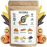 Seedra 6 Carrot Seeds Variety Pack - 1385+ Non GMO, Heirloom Seeds for Indoor Outdoor Hydroponic Home Garden - Chantenay Red Cored, Imperator, Scarlet Nantes, Solar Yellow, Lunar White, Black Nebula photo / $11.21
