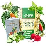 10 Assorted Organic Vegetable Seeds for Planting - ~3,200 + Heirloom Non-GMO Fruit Seeds, Herb Seeds, & Vegetable Seeds - with Grow Guide - Broccoli, Basil, Watermelon, Cilantro, Carrot, Kale, & More photo / $20.43