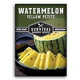 Survival Garden Seeds - Yellow Petite Watermelon Seed for Planting - Packet with Instructions to Plant and Grow Small Yellow Watermelons in Your Home Vegetable Garden - Non-GMO Heirloom Variety photo / $4.99