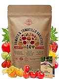 14 Rare Tomato & Tomatillo Garden Seeds Variety Pack for Planting Outdoors & Indoor Home Gardening 800+ Non-GMO Heirloom Tomato & Tomatillo Seeds: Beefsteak, Roma, Pear, Thai, Cherry Tomatoes & More photo / $18.99 ($1.36 / Count)