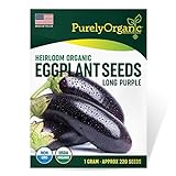 Purely Organic Products Purely Organic Heirloom Eggplant Seeds (Long Purple) - Approx 220 Seeds photo / $4.39 ($124.36 / Ounce)