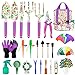 photo 83 Pcs Garden Tools Set Succulent Tools Set,Heavy Duty Floral Gardening Kit with Storage Organizer and Hand Gloves,Adorable Outdoor Gardening Gifts Tools for Women