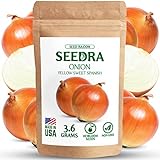 SEEDRA Yellow Sweet Spanish Onion Seeds for Indoor and Outdoor Planting - Non GMO and Heirloom Seeds - 800 Seeds - Sweet Onions for Home Vegetable Garden photo / $6.00