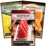 Sow Right Seeds - Tri-Color Watermelon Seed Collection for Planting - Red Jubilee, Yellow Crimson and Orange Tendersweet Watermelons. Non-GMO Heirloom Seeds to Plant a Home Vegetable Garden photo / $9.99