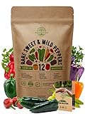 12 Rare Sweet & Mild Pepper Seeds Variety Pack for Planting Indoor & Outdoors. 600+ Non-GMO Pepper Garden Seeds: California Wonder Bell, Anaheim, Poblano, Cubanelle, Pepperocini, Banana Peppers & More photo / $16.99 ($1.42 / Count)
