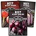 photo Survival Garden Seeds Beet Collection Seed Vault - Detroit Red, Detroit Golden, Cylindra Beets - Delicious Root & Green Leafy Veggies - Non-GMO Heirloom Survival Garden Vegetable Seeds for Planting