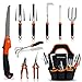 photo Garden Tool Set,10 PCS Stainless Steel Heavy Duty Gardening Tool Set with Soft Rubberized Non-Slip Ergonomic Handle Storage Tote Bag,Gardening Tool Set Gift for Women and Men