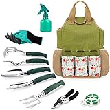 INNO STAGE Gardening Tools Set and Organizer Tote Bag with 10 Piece Garden Tools,Garden Gift Set, Vegetable Gardening Hand Tools Kit Bag with Garden Digging Claw Gardening Gloves photo / $23.47