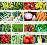 Set of 16 Assorted Organic Vegetable Seeds & Herb Seeds 16 Varieties Create a Deluxe Garden All Seeds are Heirloom, 100% Non-GMO Sweet Pepper Seeds, Hot Pepper Seeds-Red Onion Seeds- Green Onion Seeds photo / $16.95 ($1.06 / Count)